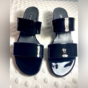 Paul Green Meg Slide Sandal Black Patent Leather